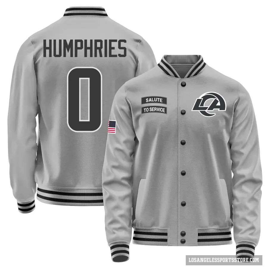 Men's ＃0 D.J. Humphries Los Angeles Rams Gray Salute to Service Performance Jacket