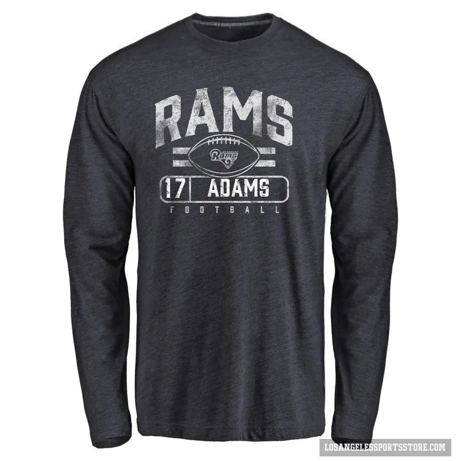 Men's ＃17 Davante Adams Los Angeles Rams Navy Flanker Long Sleeve T-Shirt