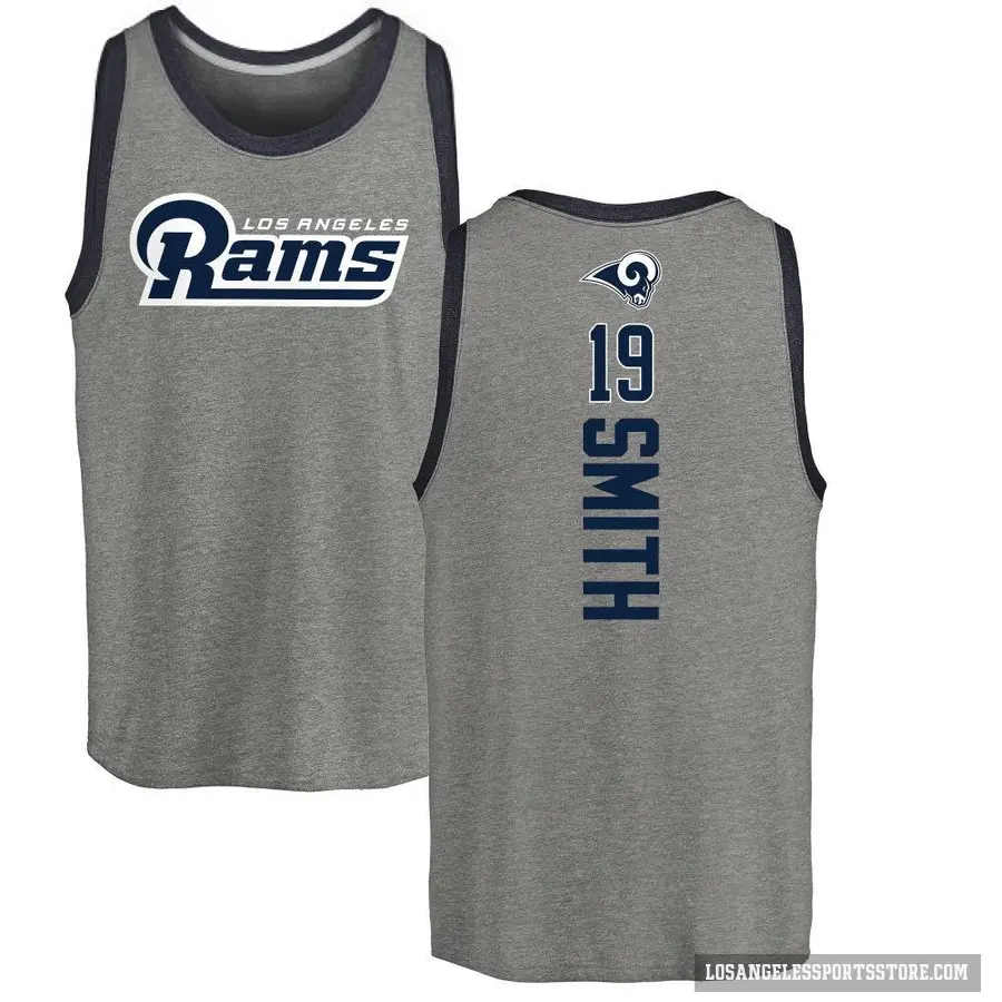Men's ＃19 Xavier Smith Los Angeles Rams Ash Backer Tank Top