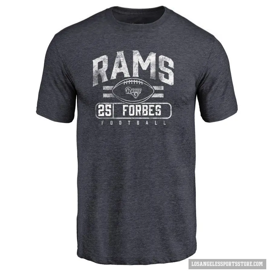 Men's ＃25 Emmanuel Forbes Jr. Los Angeles Rams Navy Flanker T-Shirt