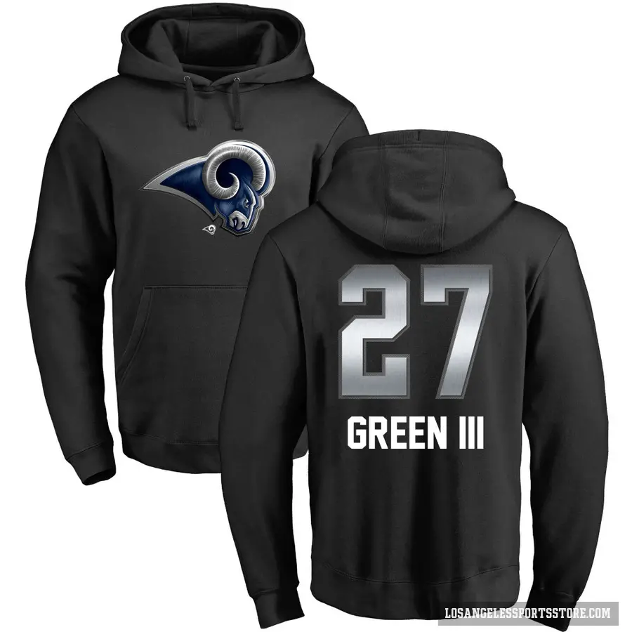 Men's ＃27 A.J. Green III Los Angeles Rams Black Midnight Mascot Pullover Hoodie