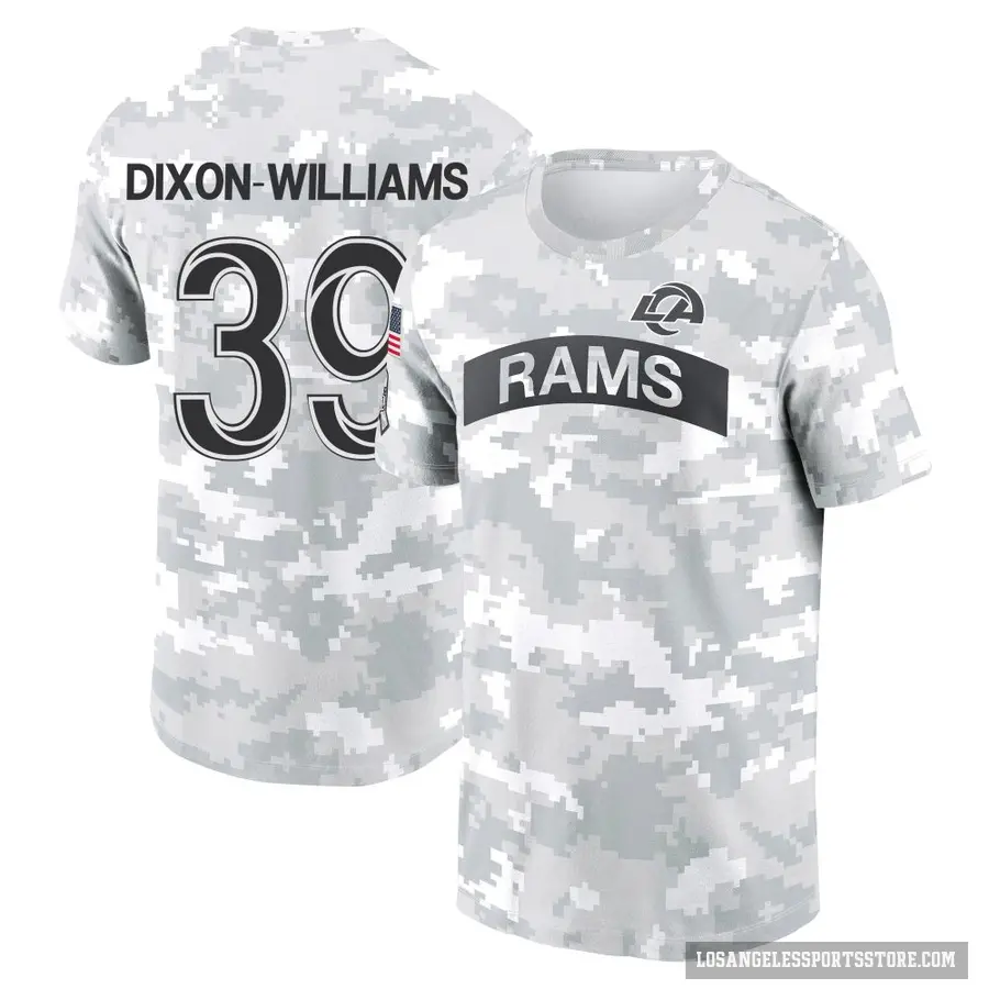 Men's ＃39 Malik Dixon-Williams Los Angeles Rams Camo Arctic 2024 Salute to Service Performance T-Shirt