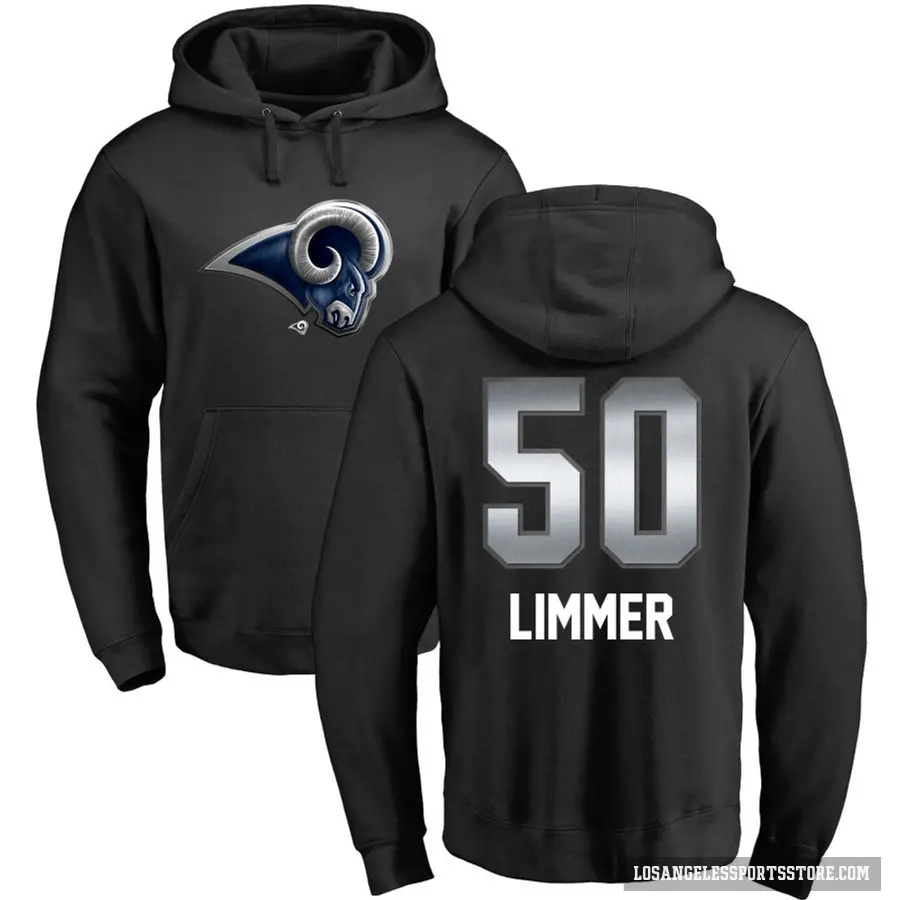 Men's ＃50 Beaux Limmer Los Angeles Rams Black Midnight Mascot Pullover Hoodie