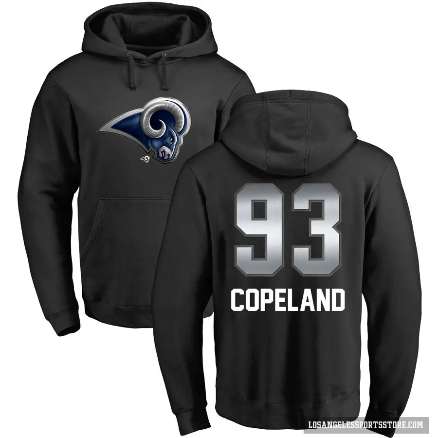 Men's ＃93 Marquise Copeland Los Angeles Rams Black Midnight Mascot Pullover Hoodie
