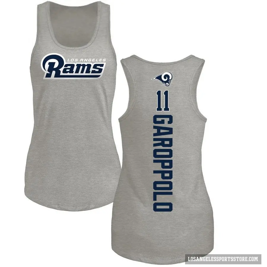 Women's ＃11 Jimmy Garoppolo Los Angeles Rams Ash Backer Tank Top