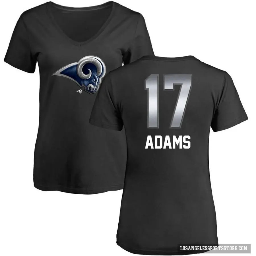 Women's ＃17 Davante Adams Los Angeles Rams Black Midnight Mascot T-Shirt