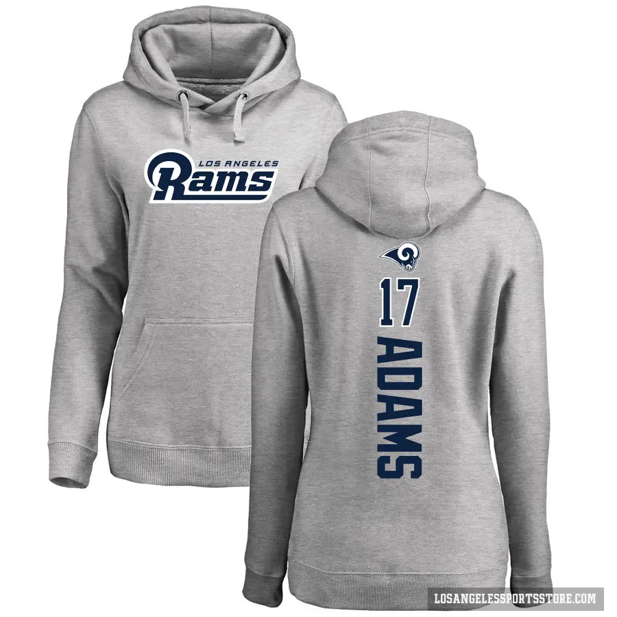 Women's ＃17 Davante Adams Los Angeles Rams Pro Line Ash Backer Pullover Hoodie