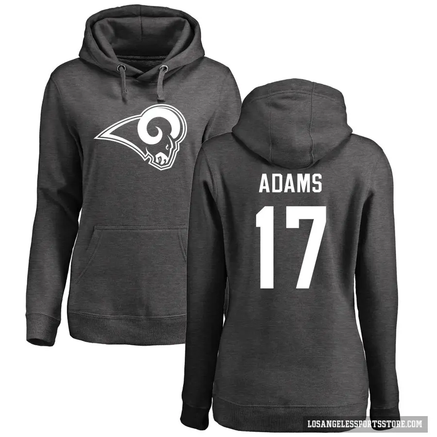 Women's ＃17 Davante Adams Los Angeles Rams Pro Line by Branded Ash One Color Pullover Hoodie