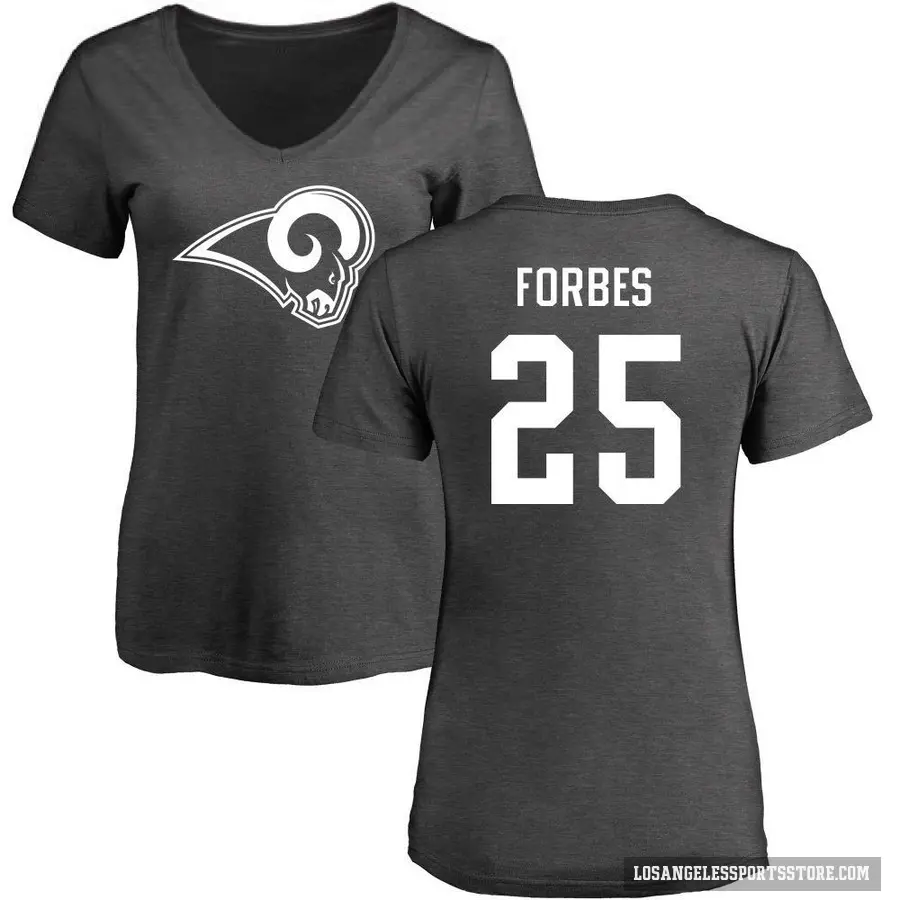 Women's ＃25 Emmanuel Forbes Jr. Los Angeles Rams Ash One Color T-Shirt
