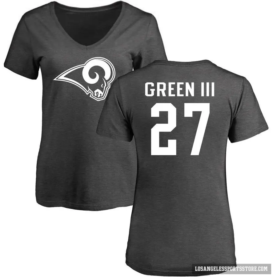 Women's ＃27 A.J. Green III Los Angeles Rams Ash One Color T-Shirt