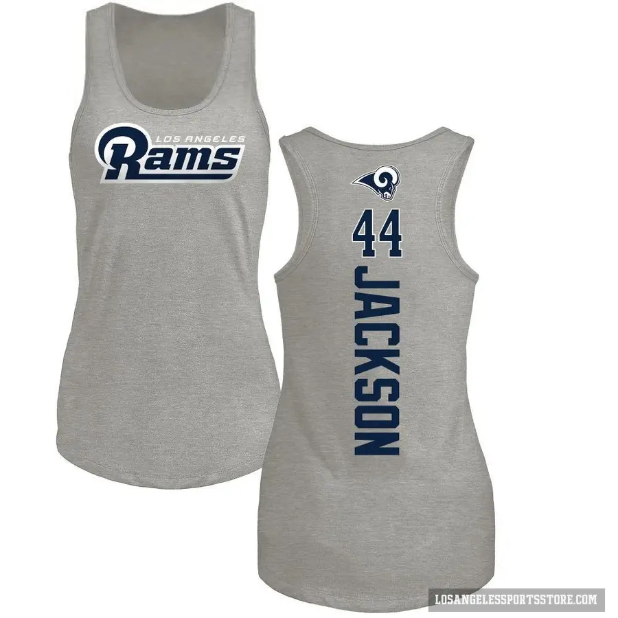Women's ＃44 Brennan Jackson Los Angeles Rams Ash Backer Tank Top