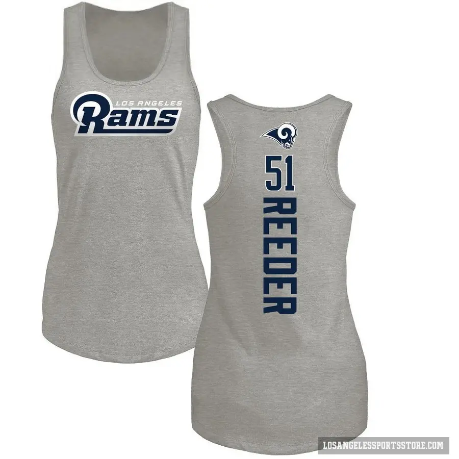 Women's ＃51 Troy Reeder Los Angeles Rams Ash Backer Tank Top