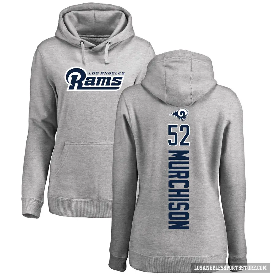 Women's ＃52 Larrell Murchison Los Angeles Rams Pro Line Ash Backer Pullover Hoodie
