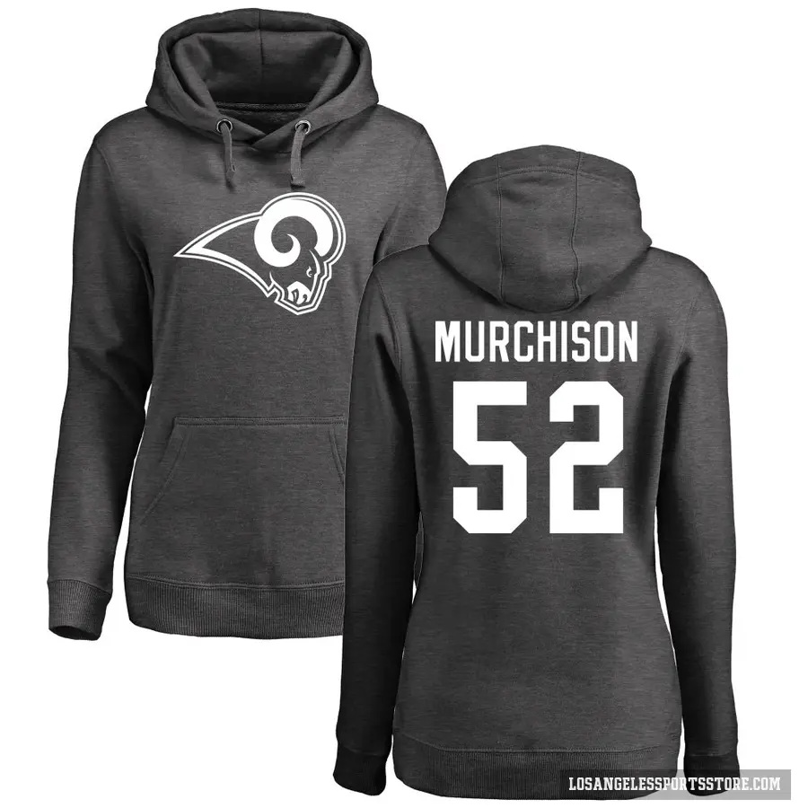 Women's ＃52 Larrell Murchison Los Angeles Rams Pro Line by Branded Ash One Color Pullover Hoodie