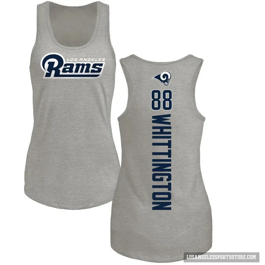 Women's ＃88 Jordan Whittington Los Angeles Rams Ash Backer Tank Top