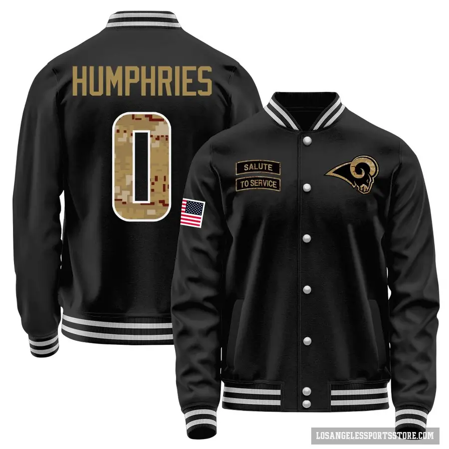 Youth ＃0 D.J. Humphries Los Angeles Rams Black Salute to Service Sideline Performance Jacket