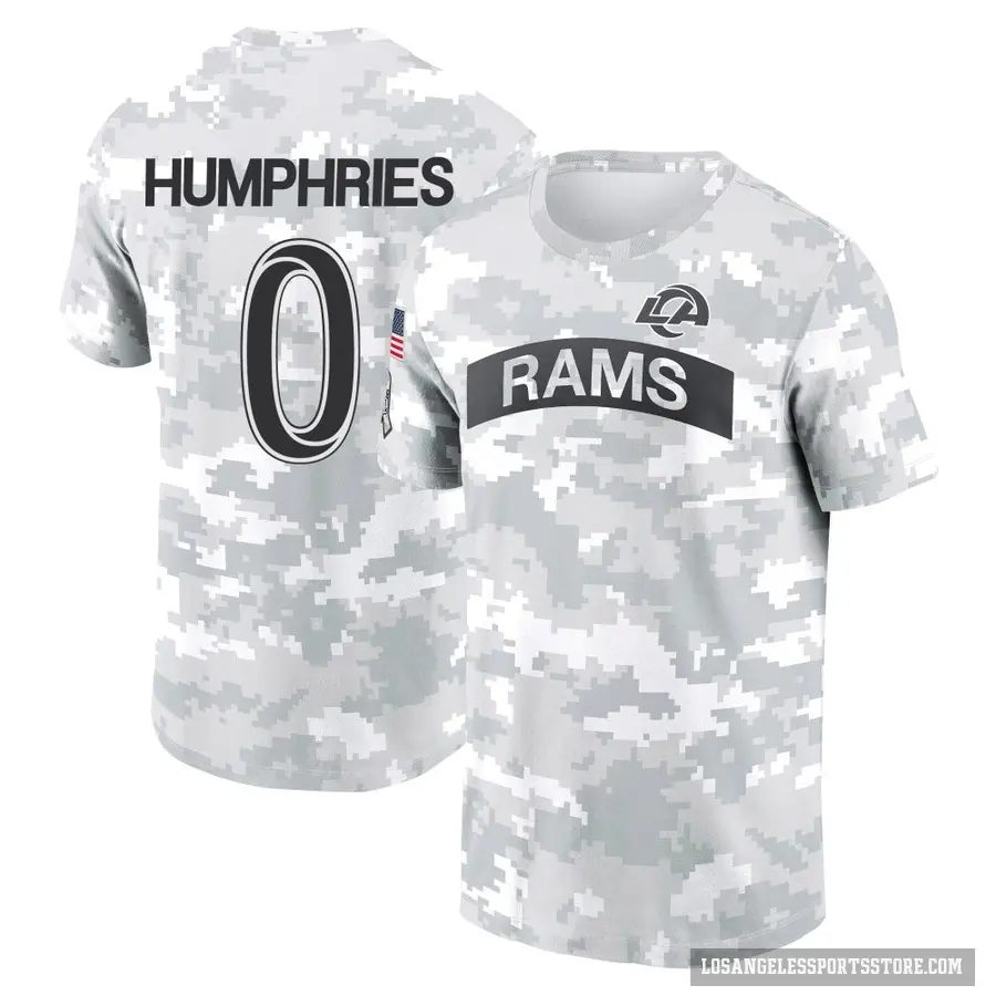 Youth ＃0 D.J. Humphries Los Angeles Rams Camo Arctic 2024 Salute to Service Performance T-Shirt