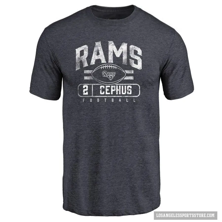 Youth ＃2 Quintez Cephus Los Angeles Rams Navy Flanker T-Shirt