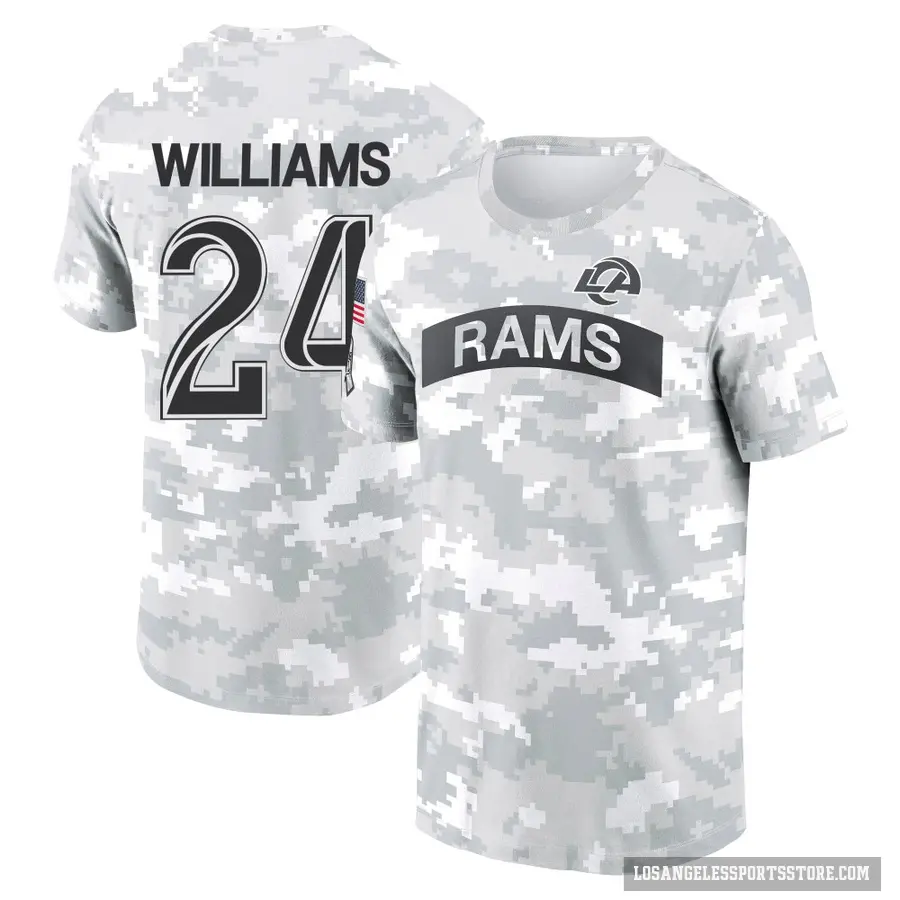 Youth ＃24 Darious Williams Los Angeles Rams Camo Arctic 2024 Salute to Service Performance T-Shirt