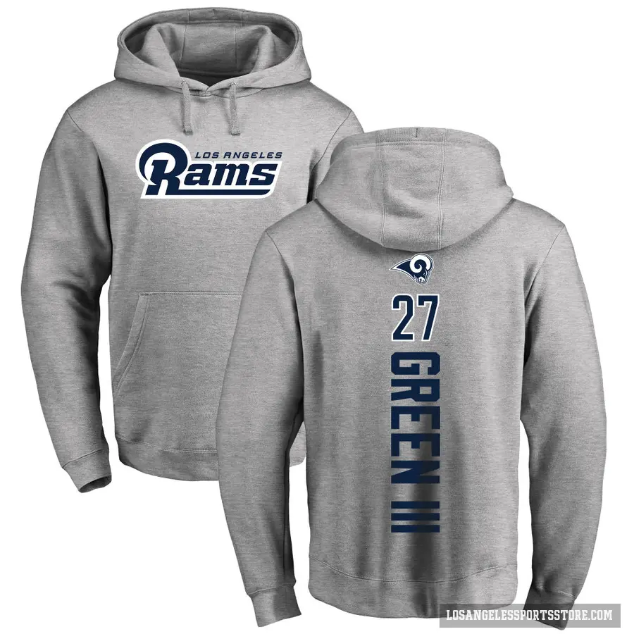Youth ＃27 A.J. Green III Los Angeles Rams Pro Line Ash Backer Pullover Hoodie