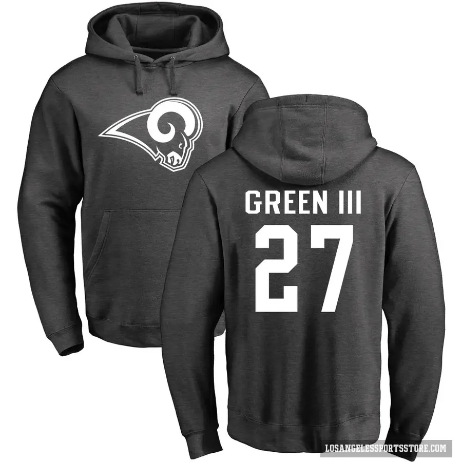 Youth ＃27 A.J. Green III Los Angeles Rams Pro Line by Branded Ash One Color Pullover Hoodie