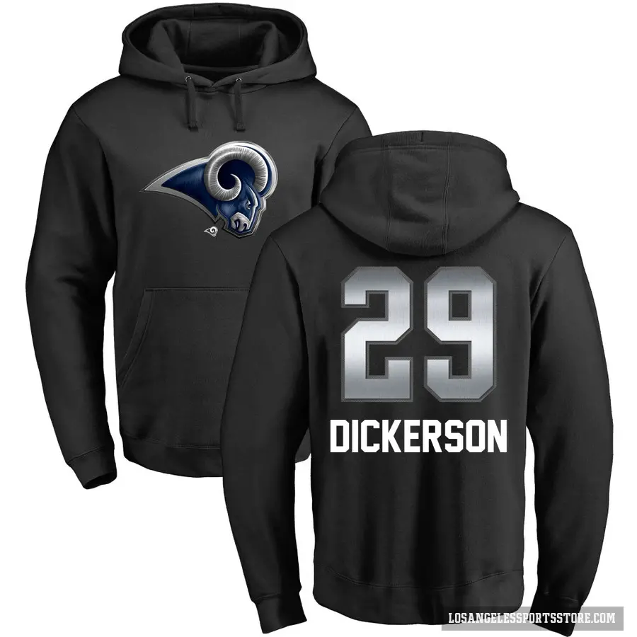 Youth ＃29 Eric Dickerson Los Angeles Rams Black Midnight Mascot Pullover Hoodie