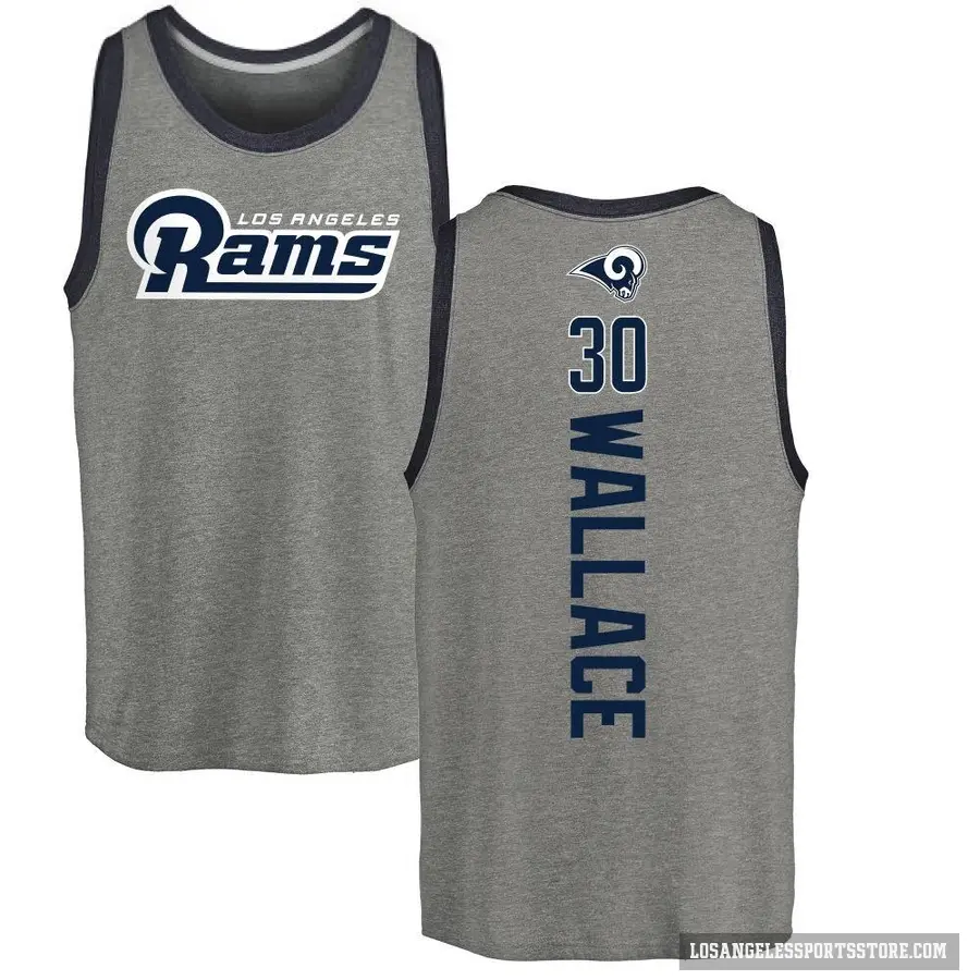 Youth ＃30 Josh Wallace Los Angeles Rams Ash Backer Tank Top