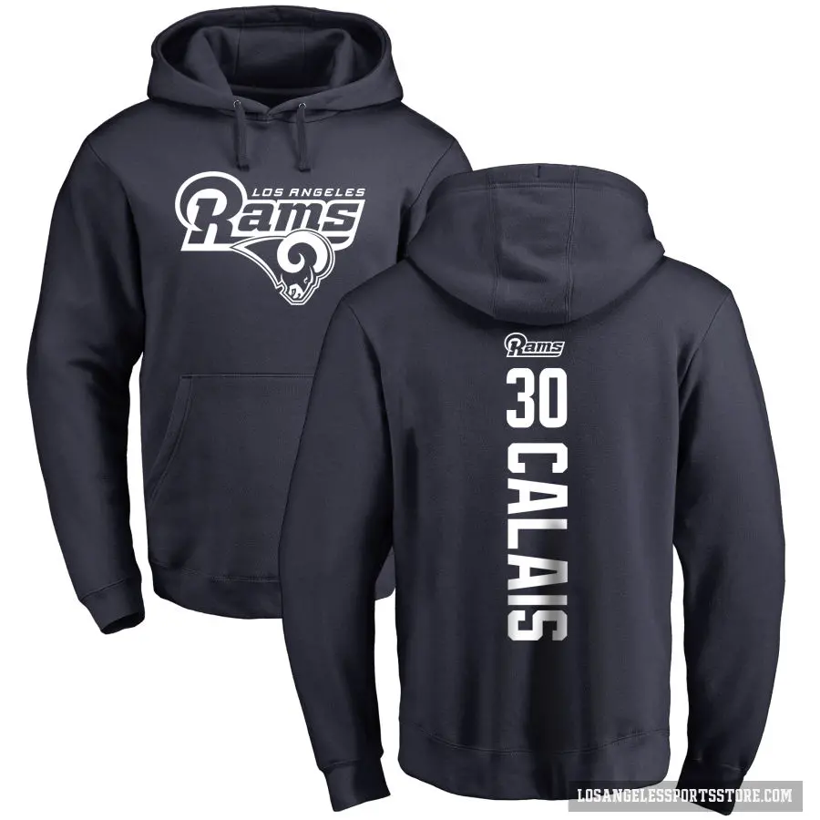 Youth ＃30 Raymond Calais Los Angeles Rams Navy Pro Line Backer Pullover Hoodie
