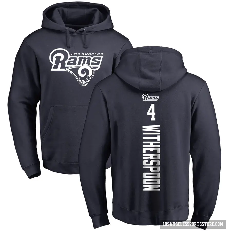 Youth ＃4 Ahkello Witherspoon Los Angeles Rams Navy Pro Line Backer Pullover Hoodie