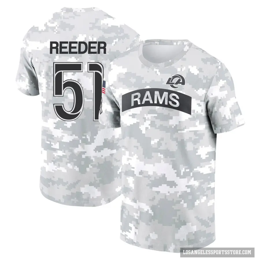 Youth ＃51 Troy Reeder Los Angeles Rams Camo Arctic 2024 Salute to Service Performance T-Shirt