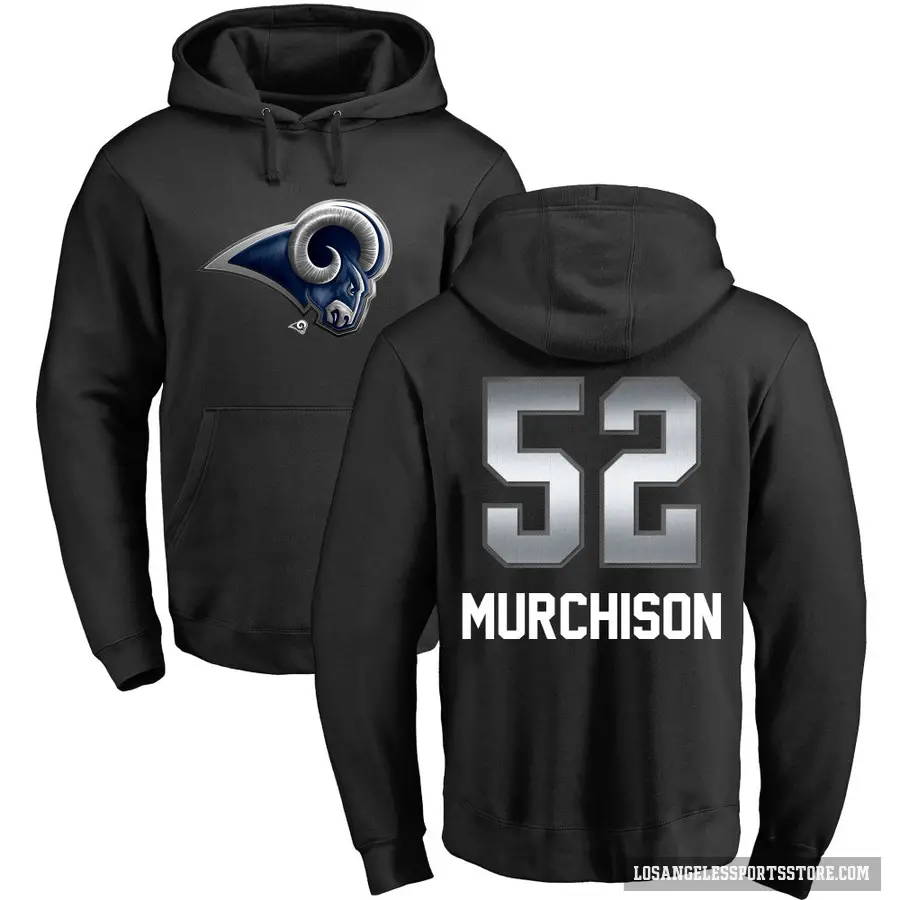 Youth ＃52 Larrell Murchison Los Angeles Rams Black Midnight Mascot Pullover Hoodie