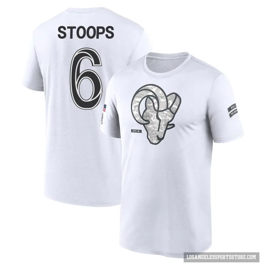 Youth ＃6 Drake Stoops Los Angeles Rams White 2024 Salute to Service Performance T-Shirt