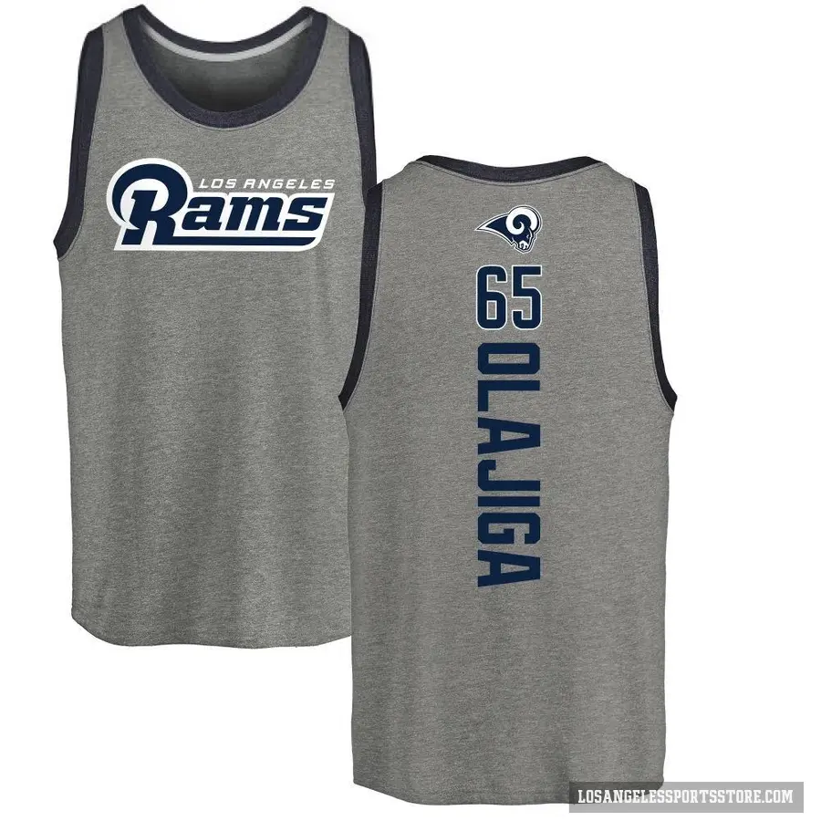 Youth ＃65 David Olajiga Los Angeles Rams Ash Backer Tank Top