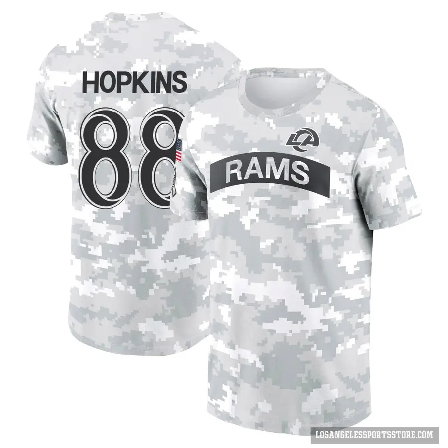 Youth ＃88 Brycen Hopkins Los Angeles Rams Camo Arctic 2024 Salute to Service Performance T-Shirt
