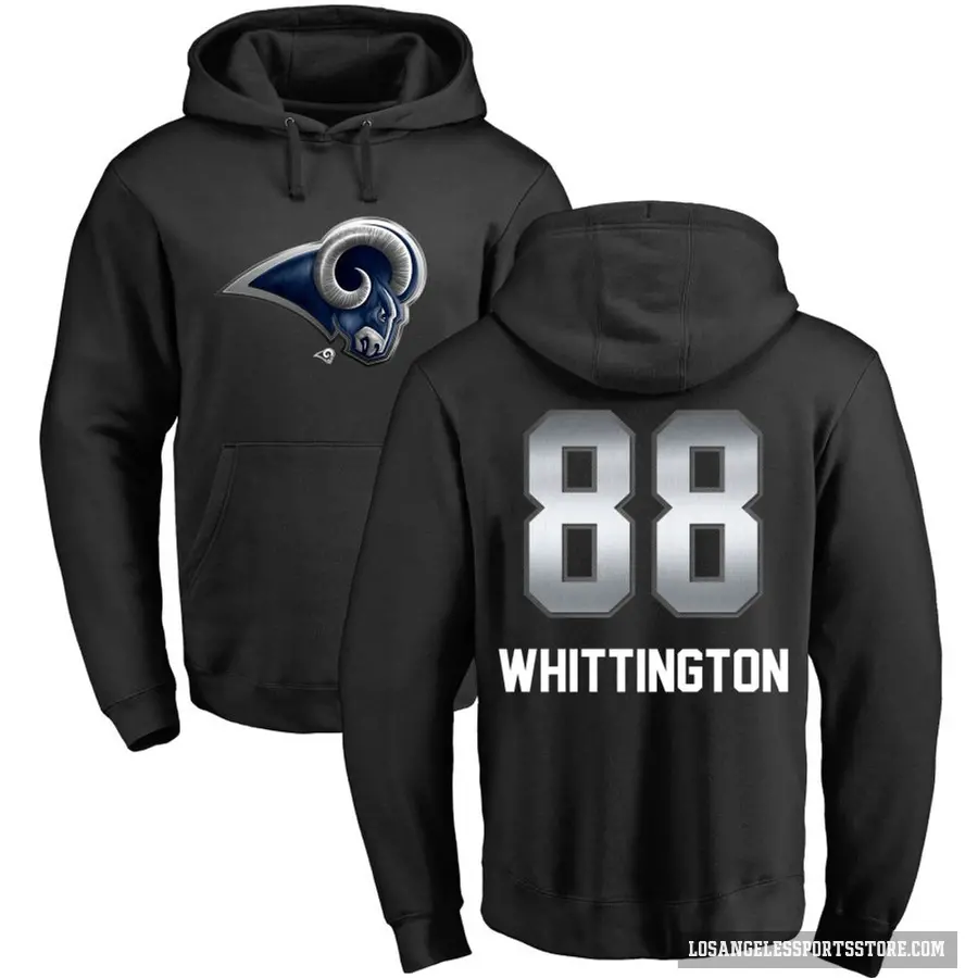 Youth ＃88 Jordan Whittington Los Angeles Rams Black Midnight Mascot Pullover Hoodie