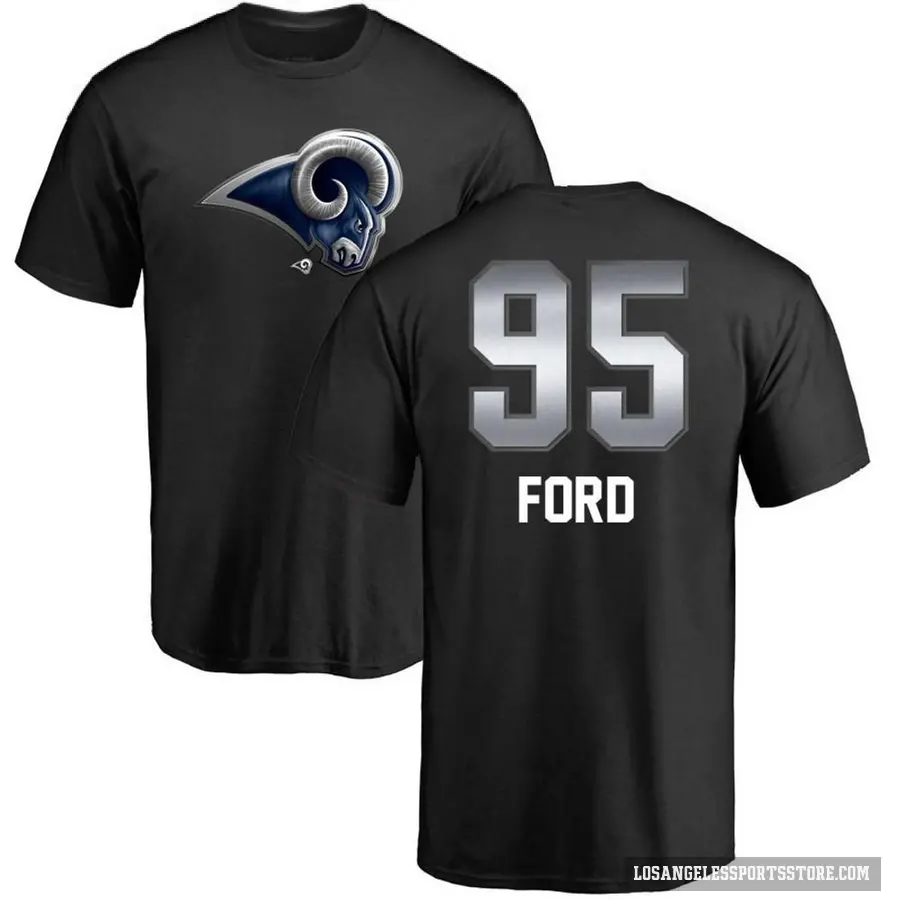 Youth ＃95 Poona Ford Los Angeles Rams Black Midnight Mascot T-Shirt